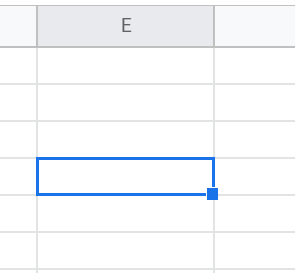 A blank Google Sheets cell selected for entering a bullet-point formula.