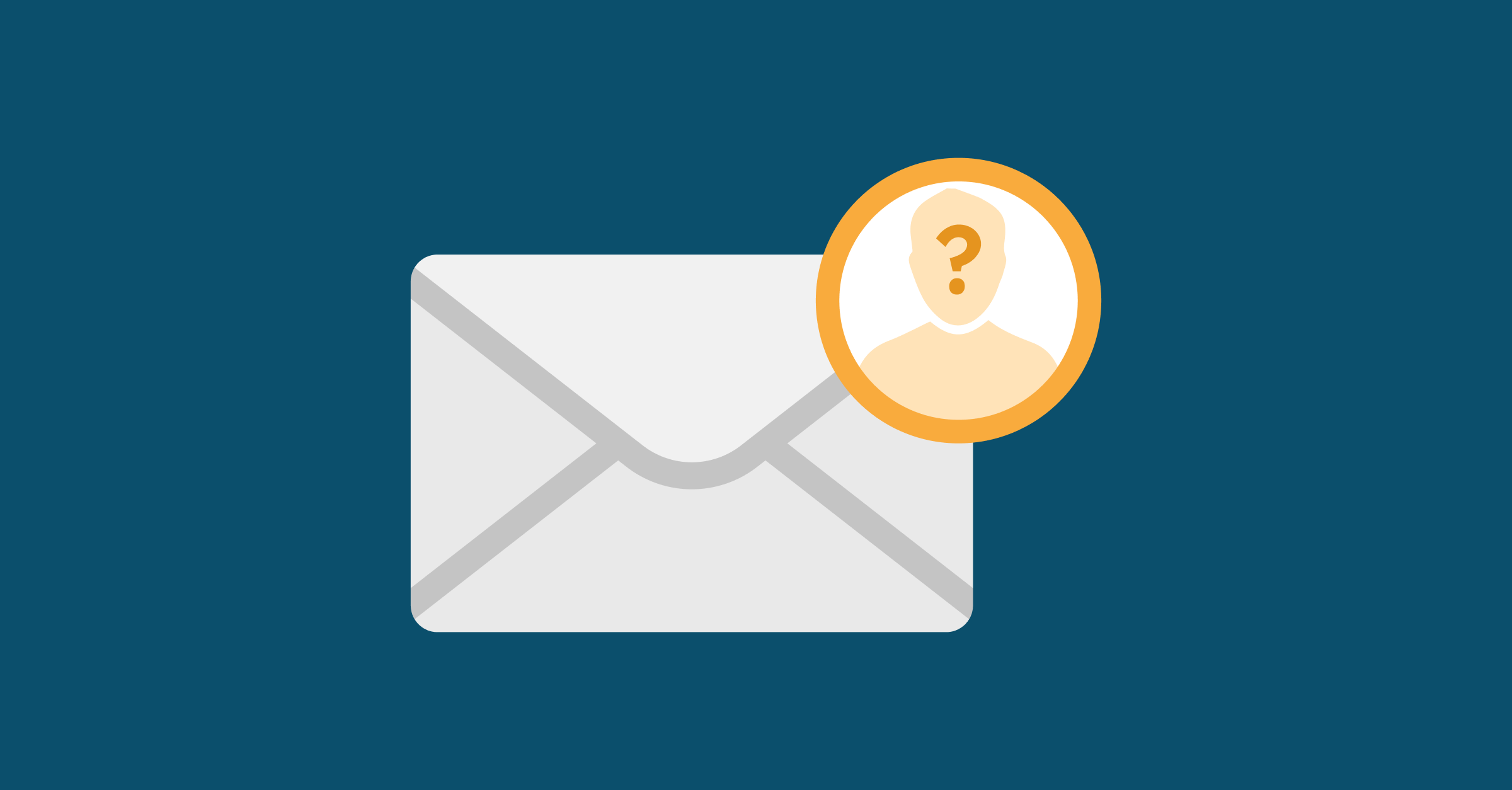 Email envelope with an unknown-sender question mark.