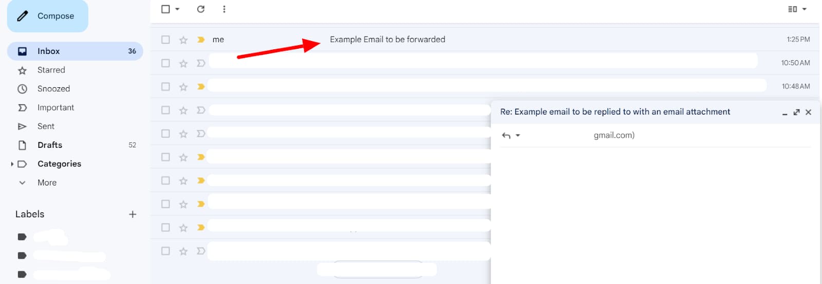 The inbox remains accessible behind the separate reply window.