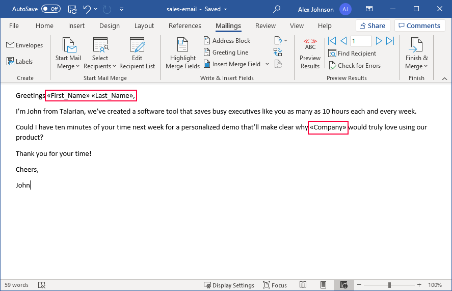 do a mail merge from excel to word for labels on a mac