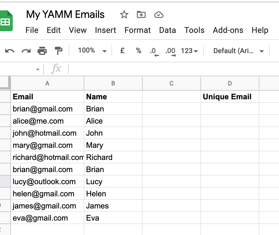 Create another column to which you'd like to pull unique values