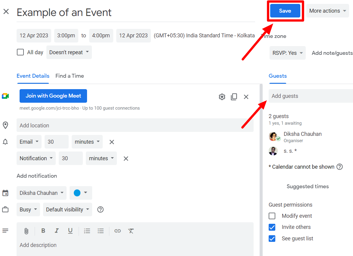 How to Send a Calendar Invite in Gmail