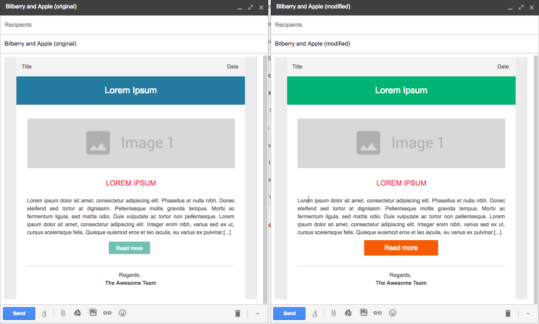 Result customized template