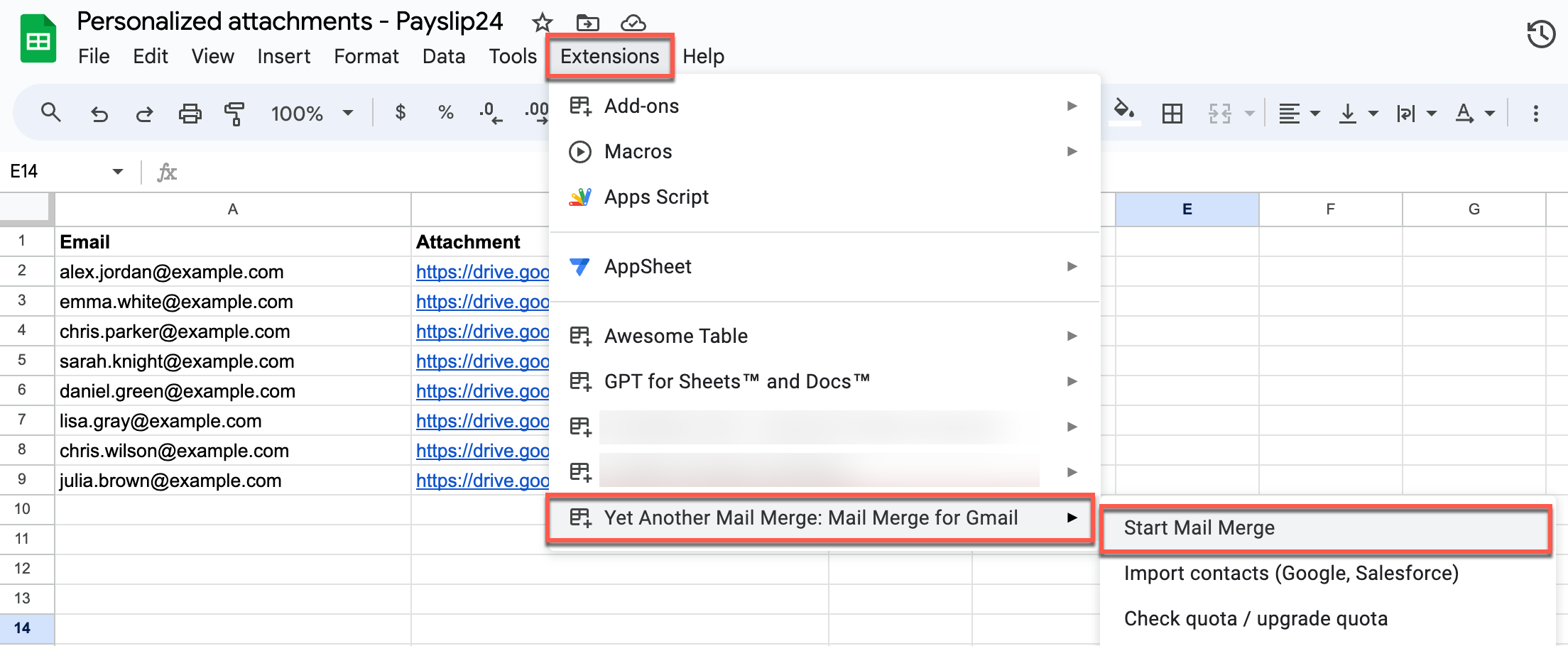 click-start-mail-merge