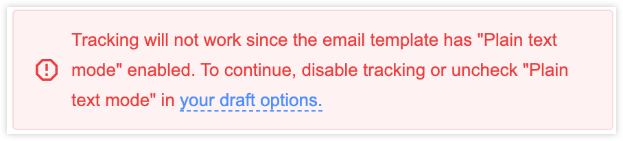 Blocking alert plain-text mode