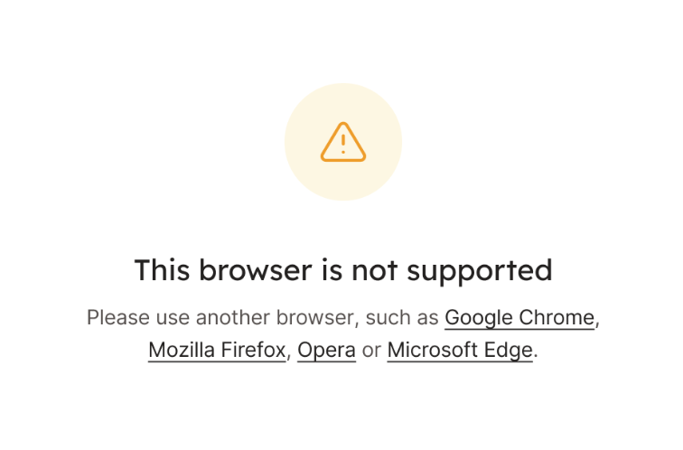 Message browser not supported
