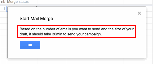 Mail merge execution time