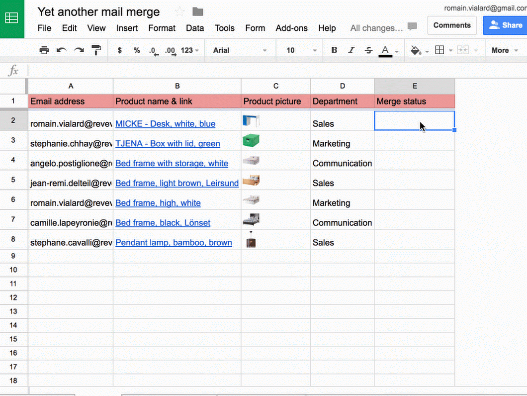 Google Sheets filters