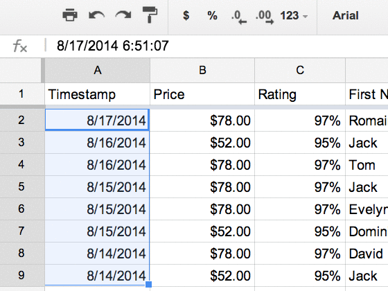 Formatted values kept