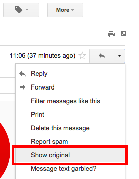 Show original email
