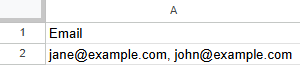 Multiple email addresses in one contact list cell