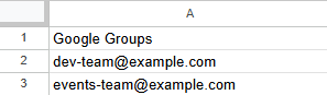 Google Groups column in the contact list