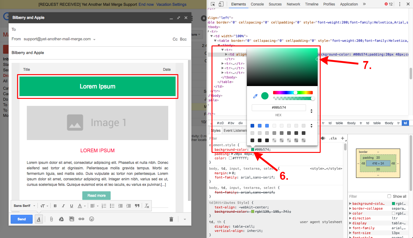 Change a CSS property in the Styles panel