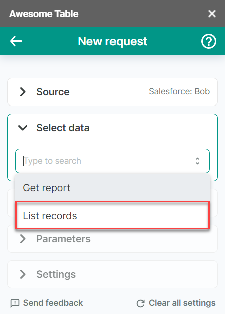 Salesforce list records