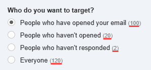 Start Mail Merge window showing the follow-up audience