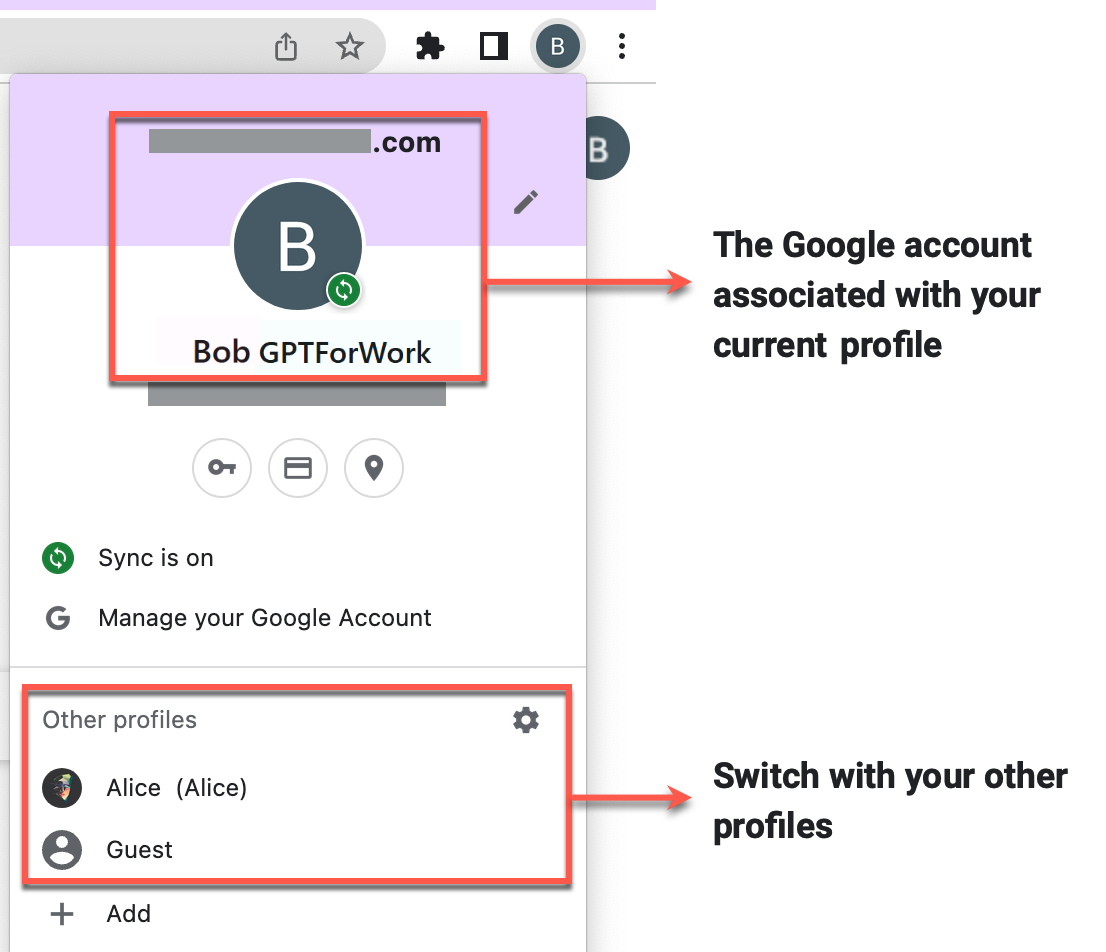 Select a user profile in the Other profiles section