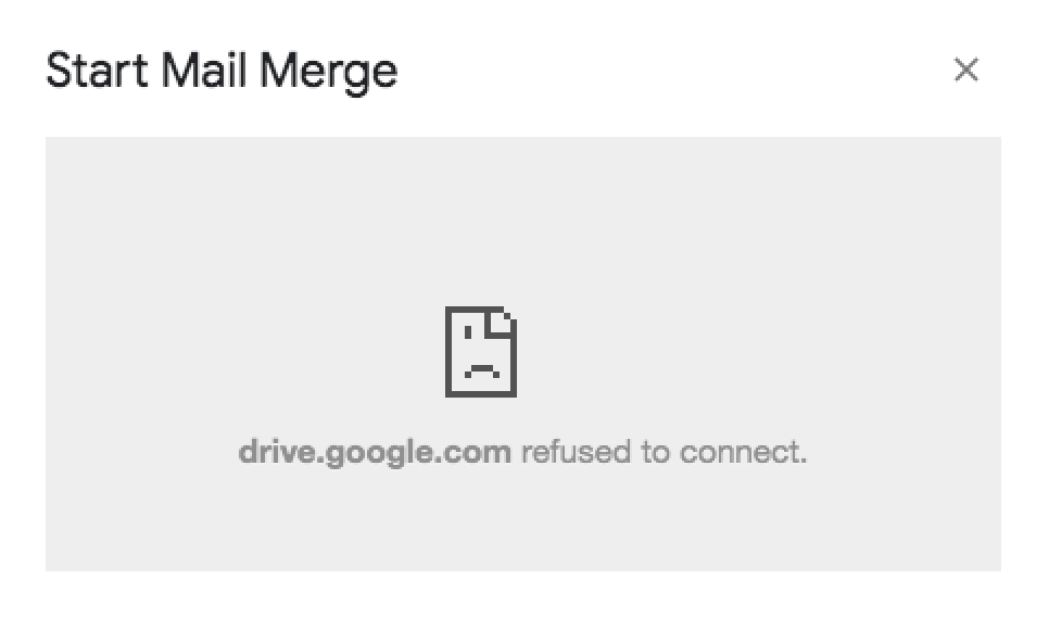 Google Drive refused to connect error