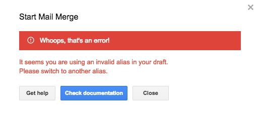 Alias invalid argument1
