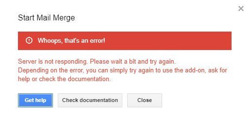 Error server error
